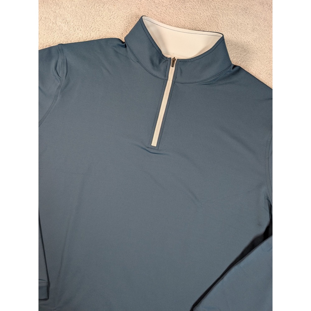 Peter Millar Crown Sport Mens XXL Blue Quarter Zip Pullover MC0EK40 NEW